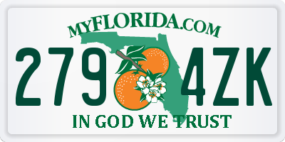FL license plate 2794ZK