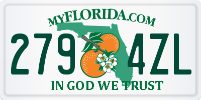 FL license plate 2794ZL