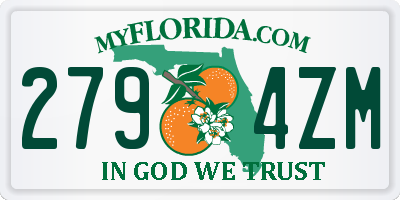 FL license plate 2794ZM