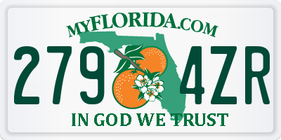 FL license plate 2794ZR