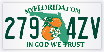 FL license plate 2794ZV