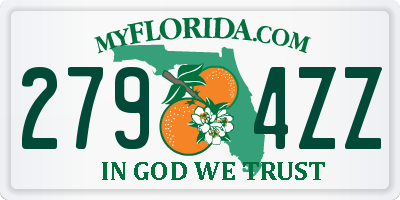 FL license plate 2794ZZ