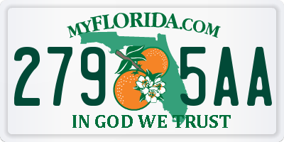 FL license plate 2795AA
