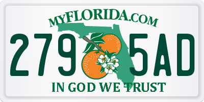 FL license plate 2795AD