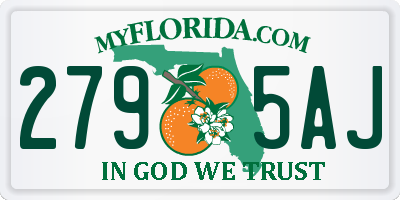 FL license plate 2795AJ