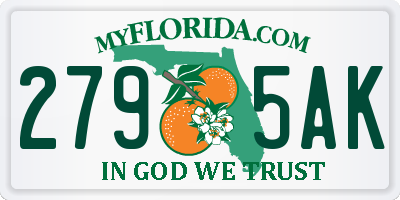 FL license plate 2795AK