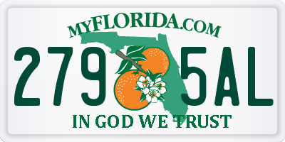 FL license plate 2795AL