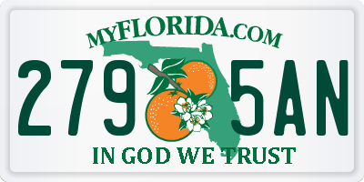 FL license plate 2795AN