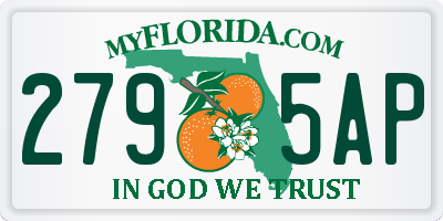 FL license plate 2795AP