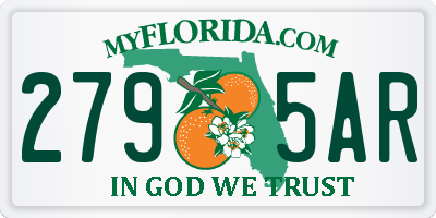 FL license plate 2795AR