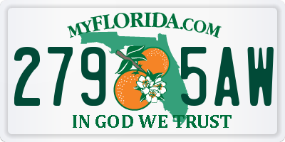 FL license plate 2795AW