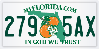 FL license plate 2795AX