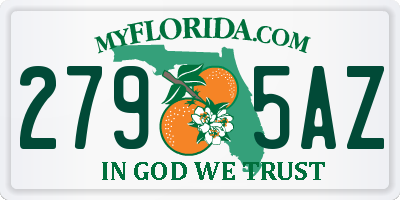 FL license plate 2795AZ
