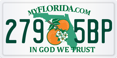 FL license plate 2795BP