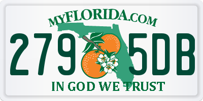 FL license plate 2795DB
