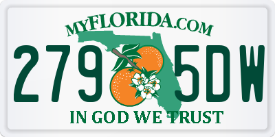 FL license plate 2795DW