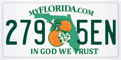FL license plate 2795EN
