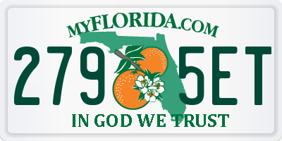 FL license plate 2795ET