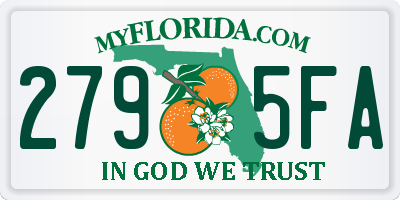 FL license plate 2795FA