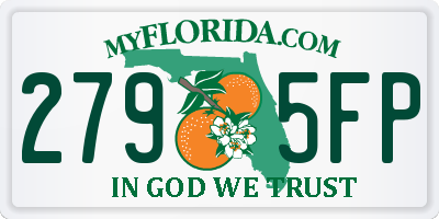 FL license plate 2795FP