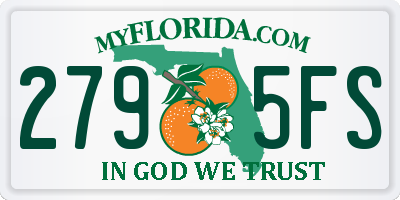 FL license plate 2795FS