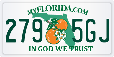 FL license plate 2795GJ