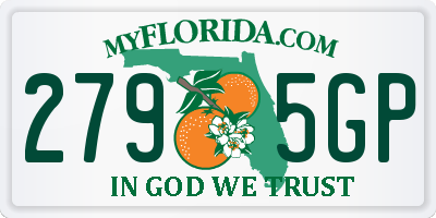 FL license plate 2795GP