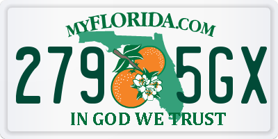 FL license plate 2795GX