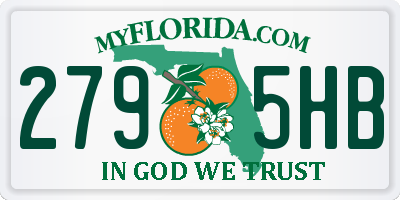 FL license plate 2795HB