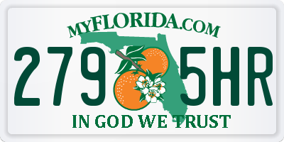 FL license plate 2795HR