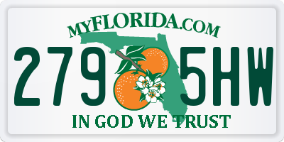 FL license plate 2795HW