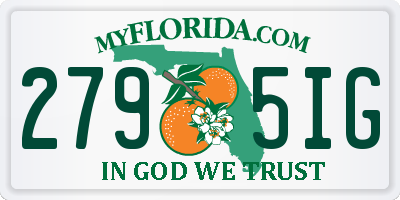 FL license plate 2795IG