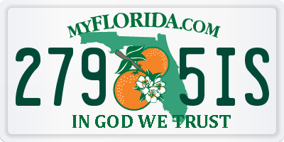 FL license plate 2795IS