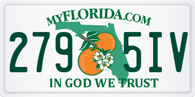 FL license plate 2795IV