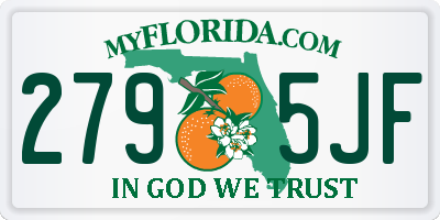 FL license plate 2795JF