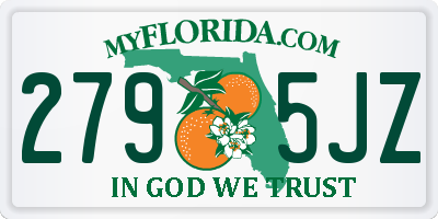 FL license plate 2795JZ