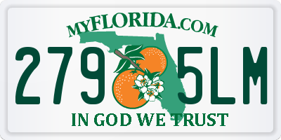 FL license plate 2795LM