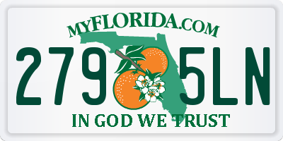 FL license plate 2795LN