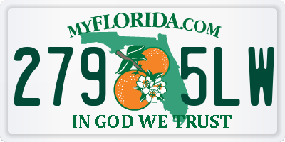 FL license plate 2795LW