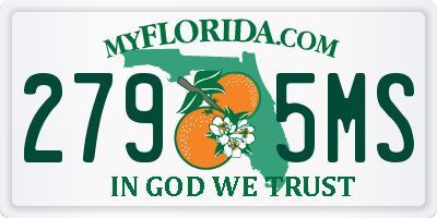 FL license plate 2795MS
