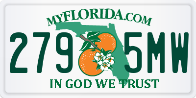 FL license plate 2795MW