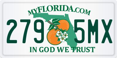 FL license plate 2795MX