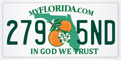 FL license plate 2795ND