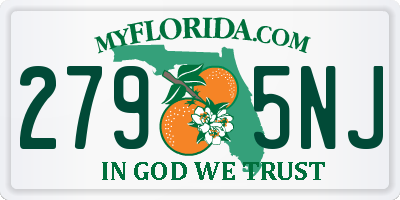 FL license plate 2795NJ