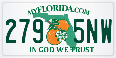 FL license plate 2795NW