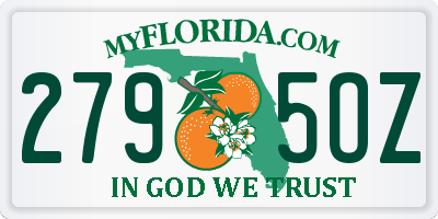 FL license plate 2795OZ