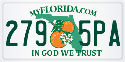 FL license plate 2795PA