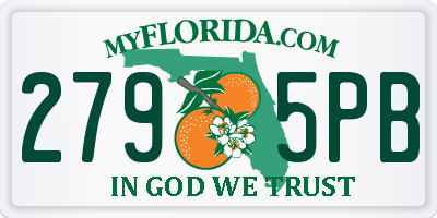 FL license plate 2795PB