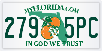 FL license plate 2795PC