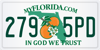 FL license plate 2795PD